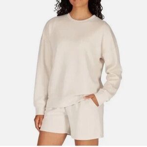 Lazypants Women's Luxe Crewneck & short set | size Large